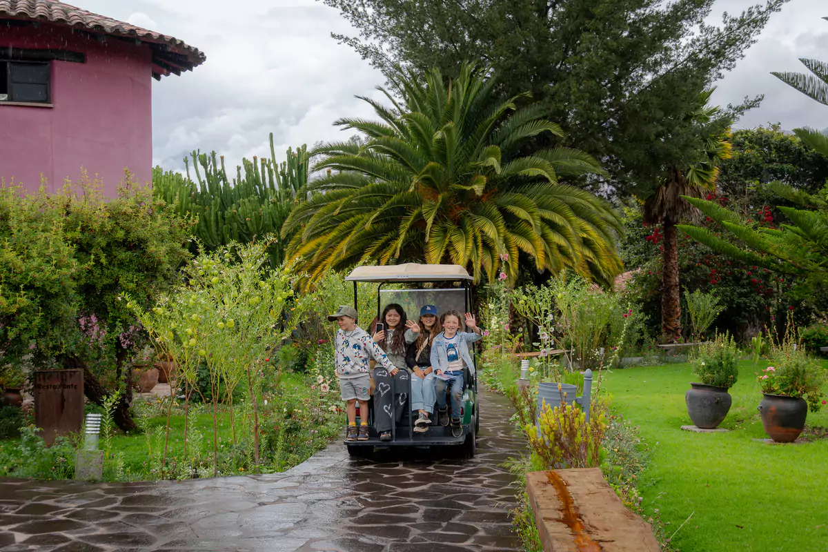 Riding through Sol y Luna gardens