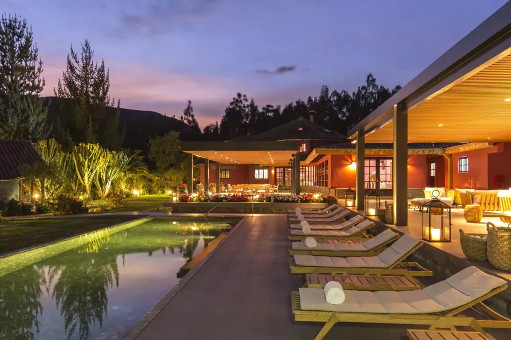 Pool in luxury hotel in Sacred Valley, Peru